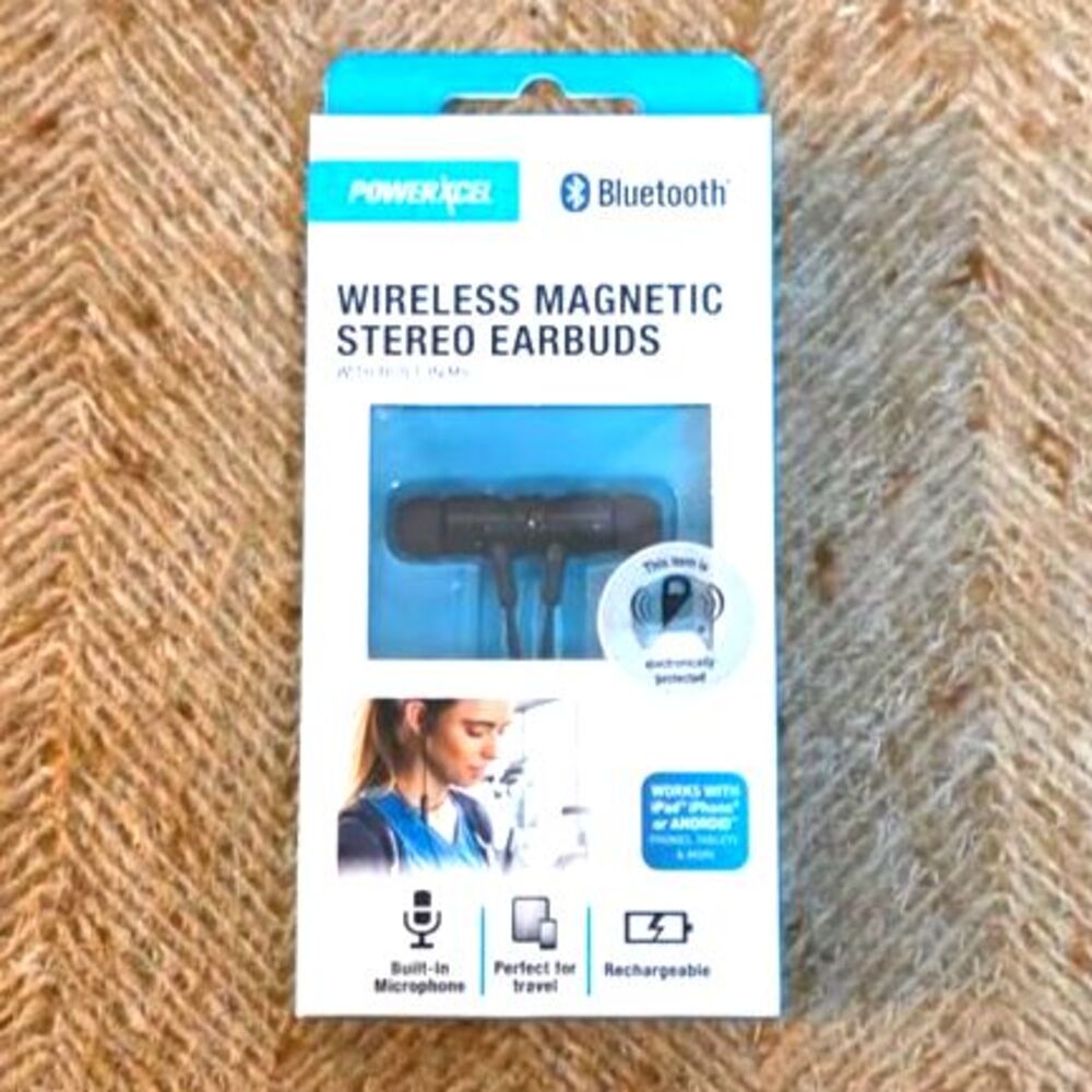 New Sealed PowerXcel Wireless Magnetic Bluetooth Earbuds